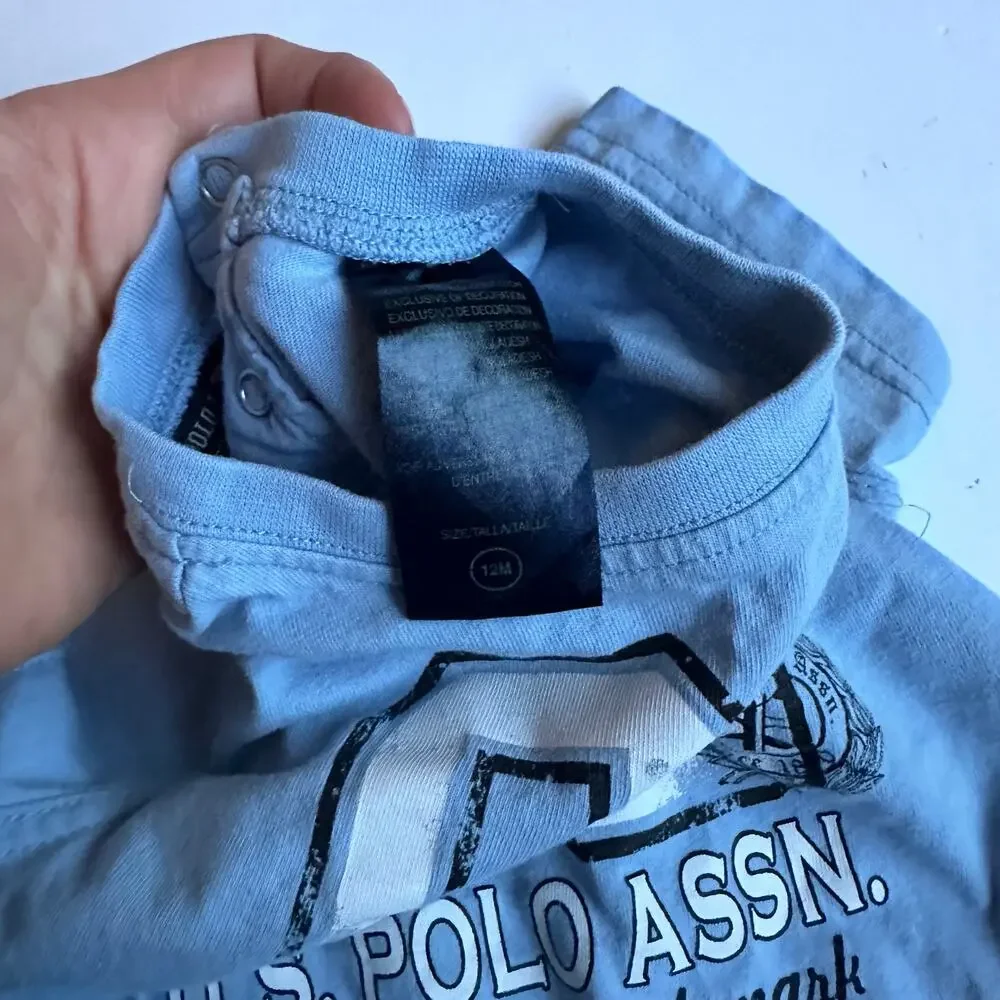 US Polo Assn Blue Tee & Snapback - 12 Months - 90 Flag